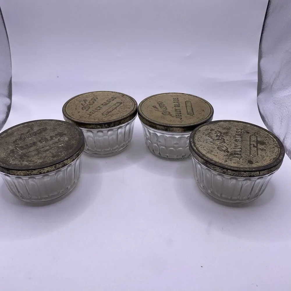 Lot Of 4 Vintage Kerr Jelly Bowls With Kids READ
